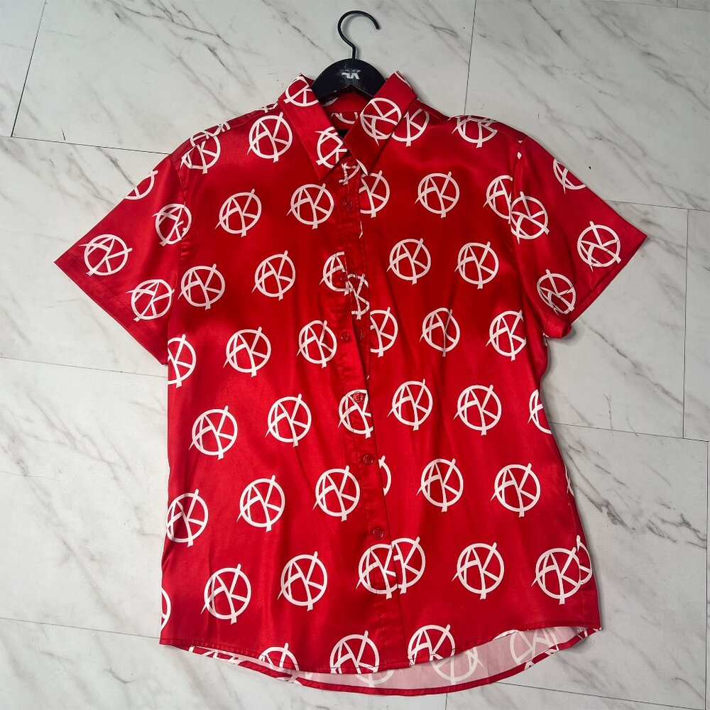 AKINGS Anarchy Satin Shirt (Red - Size Medium and Large)